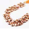 Natural Copper Pyrite Faceted Pear Drop Beads Strand Length 6 Inches and Size 11.5mm to 12.5mm approx.